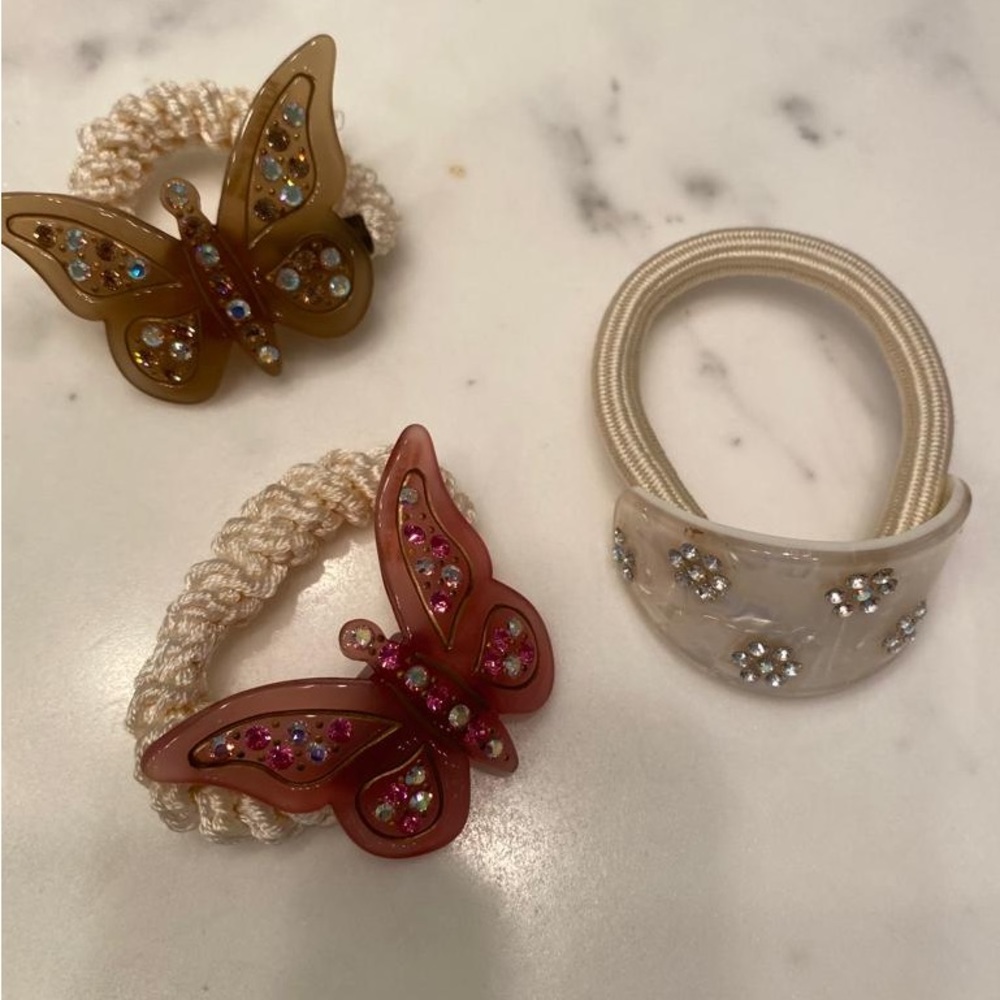 Rhinestone Butterfly hair ties